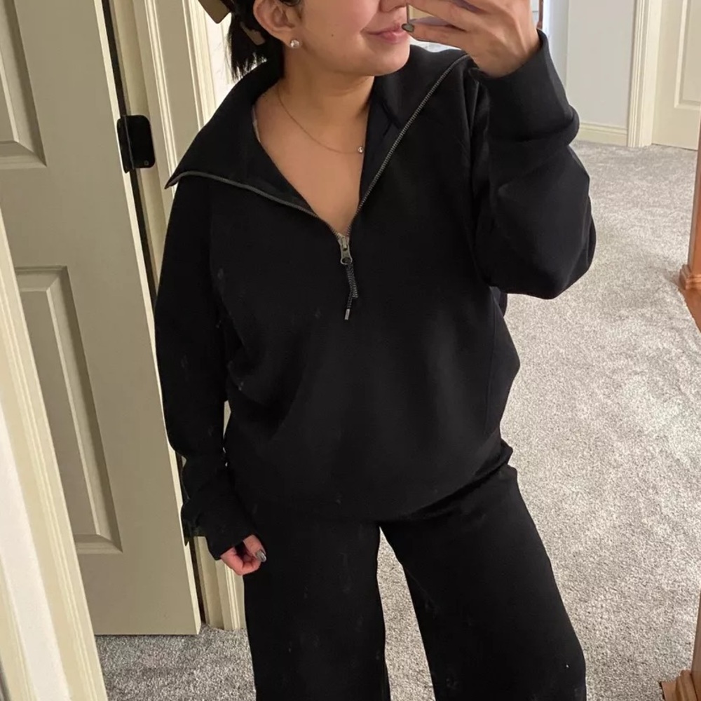 SPANX Air Essentials Half Zip in Black
